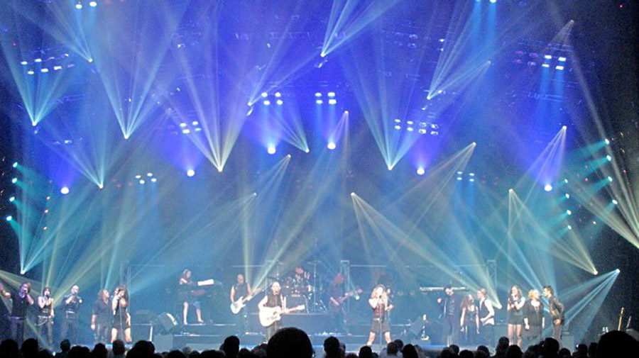 Photo of Julie Dubela performing with the Ultrasonic Rock Orchestra